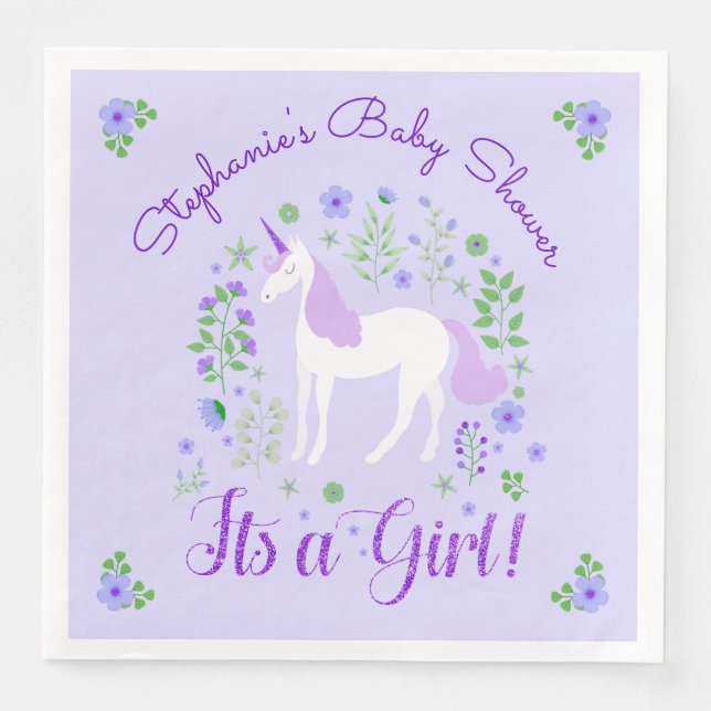 Entspannen Sie Ihre Lila Babydusche Personalisiert Serviette (Vorderseite)