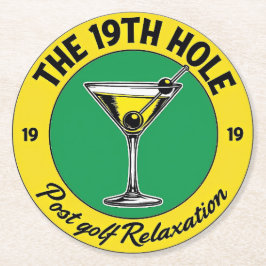 Entspannen Sie im 19. Loch After Golf Runder Pappuntersetzer