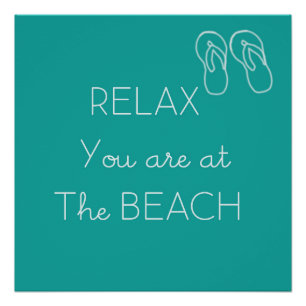 Entspannen Sie im Beach Poster Aqua und White