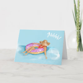 Entspannen Sie im Pool auf einem Sprinkle-Dampf-Fl Dankeskarte