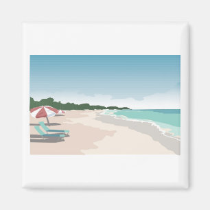 Entspannen Sie in der tropischen Strandlandschaft Magnet