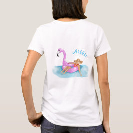 Entspannen Sie in einem Pool auf einem rosa Flamin T-Shirt