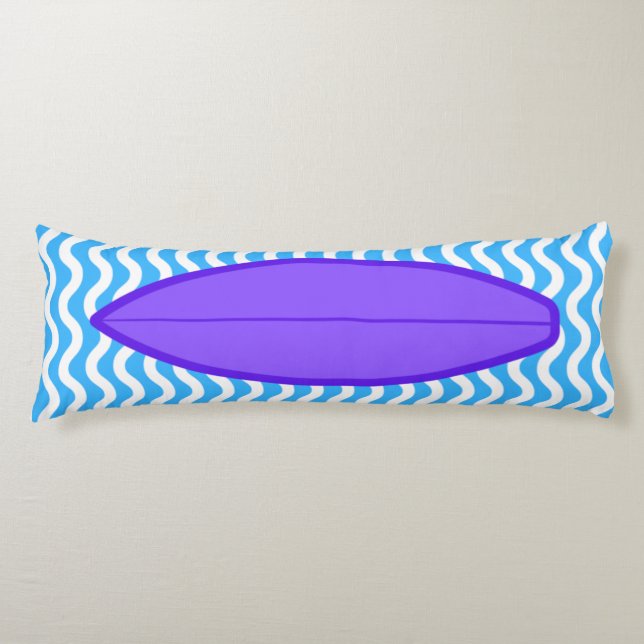 Entspannen Sie Lila Blue Waves Surfen Kissen Kisse (Vorderseite)