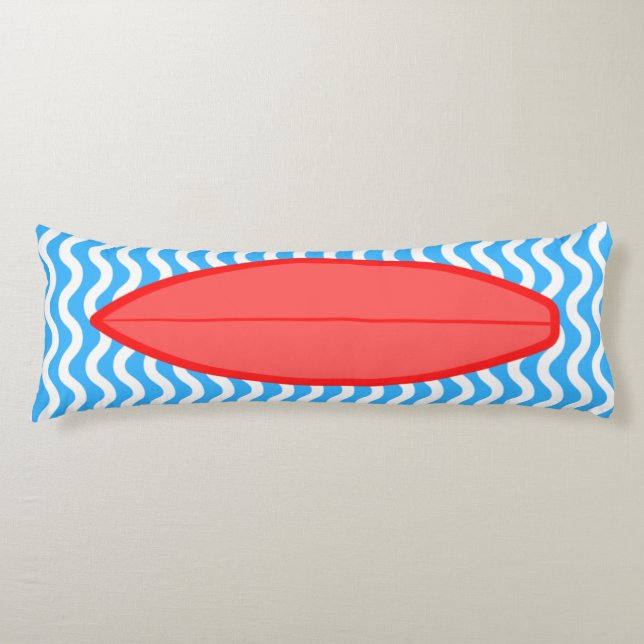 Entspannen Sie mit Red Blue Waves Surfen Kissen (Vorderseite)