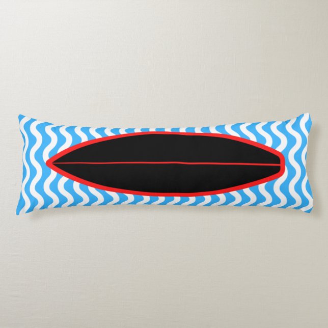 Entspannen Sie schwarz blaue Waves Surfen Kissen (Vorderseite)