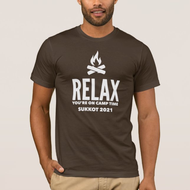 Entspannen Sie sich auf Camp Time Sukkot 2021 Fest T-Shirt (Vorderseite)