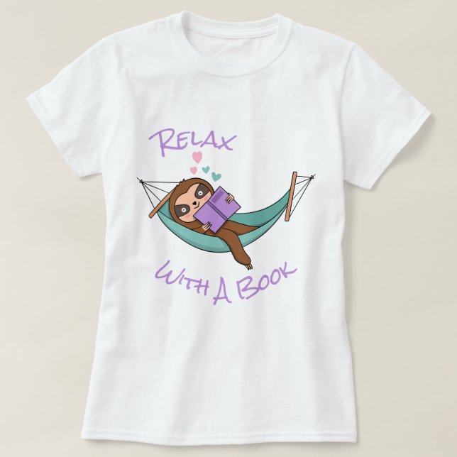Entspannen Sie sich bei einem Buch T-Shirt (Design vorne)