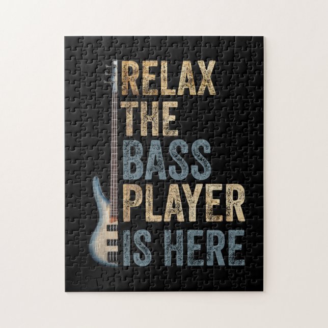 Entspannen Sie sich beim Bass Player, der sich hie (Vertikal)