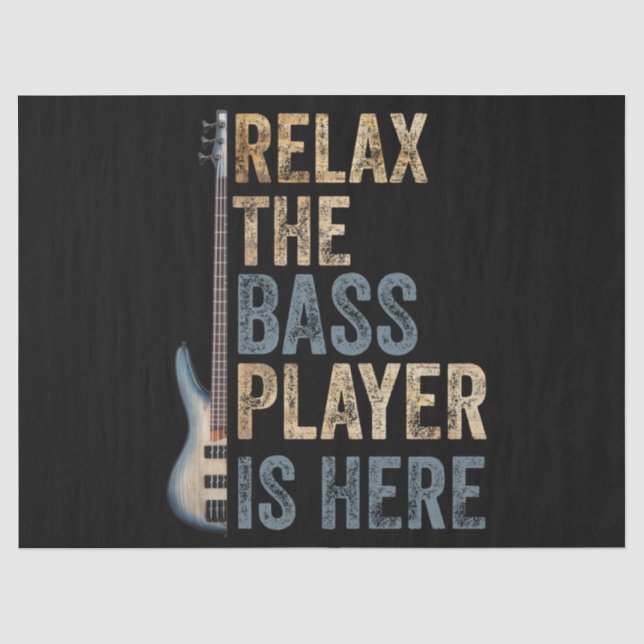 Entspannen Sie sich beim Bass Player, der sich hie Seidenpapier (Vorderseite)