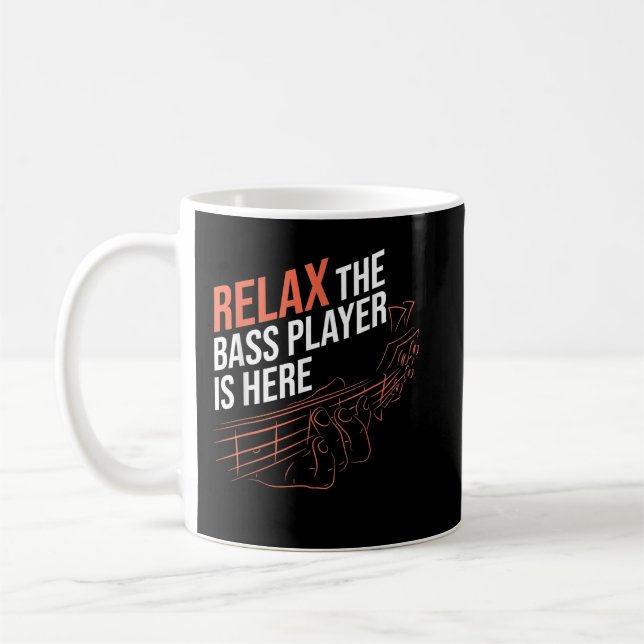 Entspannen Sie sich beim Bass Player. Kaffeetasse (Links)