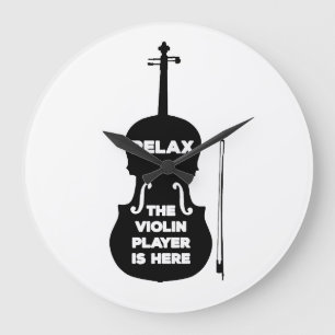 Entspannen Sie sich beim Violin Player Große Wanduhr
