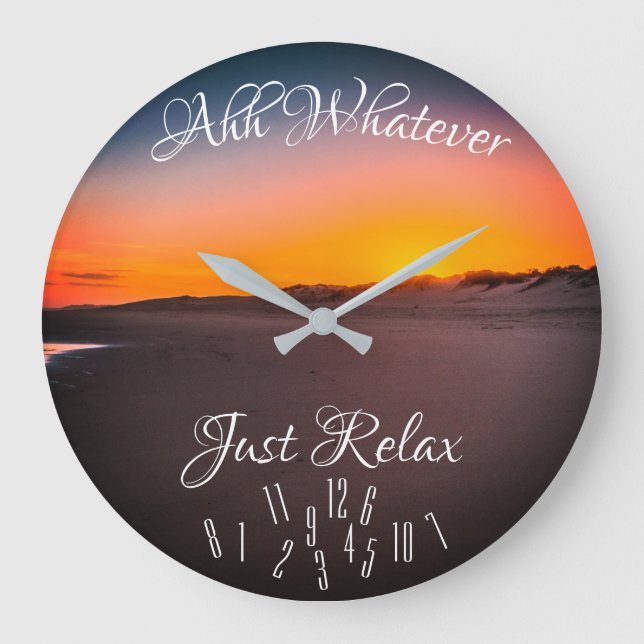 Entspannen Sie sich einfach mit den gefallenen Zah Große Wanduhr (Vorderseite)