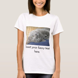 Entspannen Sie sich! Graue schnurrende Katze - T-Shirt