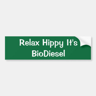 Entspannen Sie sich Hippie, die es Biodiesel ist Autoaufkleber