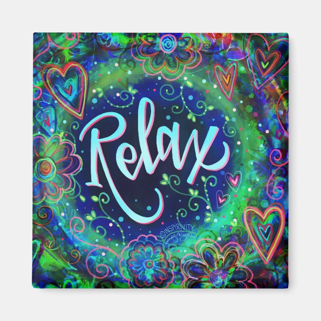 Entspannen Sie sich Hübscher Spaß Inspirierend Blu Magnet (Vorne)