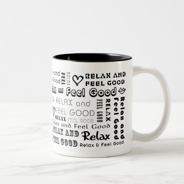 ::: Entspannen Sie sich u. fühlen Sie sich Zweifarbige Tasse (Rechts)