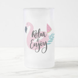 Entspannen Sie sich und genießen Sie Flamingo Mattglas Bierglas