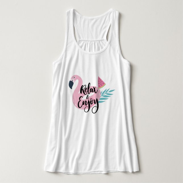 Entspannen Sie sich und genießen Sie Flamingo Tank (Design Vorderseite)