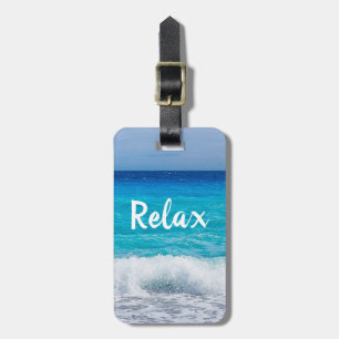 Entspannen Sie Tropical Beach Türkis Blue Ocean Fo Gepäckanhänger