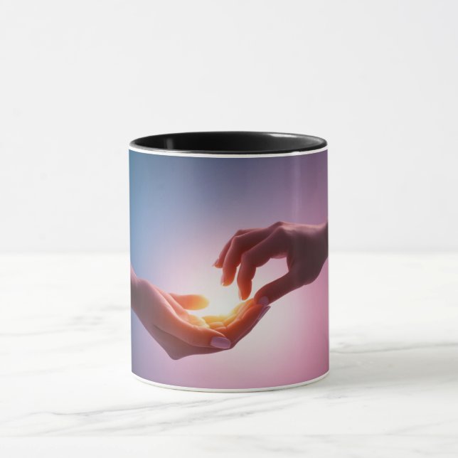 Entspannen und Verjüngen: Tasse "Hände der Heilung (Zentrum)
