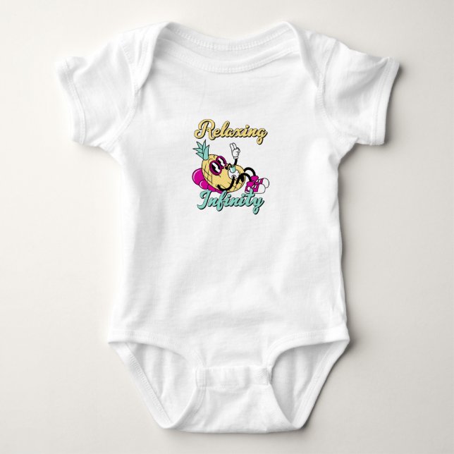 Entspannende Ananas | Niedliches Design Baby Strampler (Vorderseite)