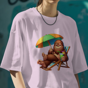 Entspannende Bigfoot-Strand-Vibes Lustiges Sommer- T-Shirt