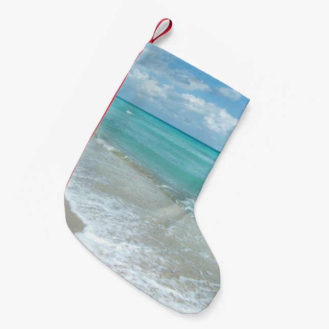 Entspannende blaue kleiner weihnachtsstrumpf (Vorderansicht (hängend))
