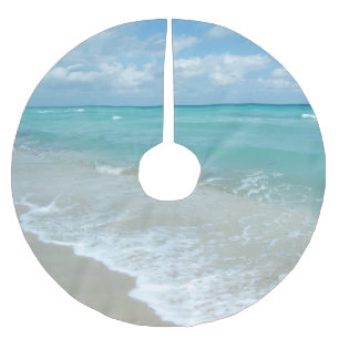 Entspannende blaue polyester weihnachtsbaumdecke