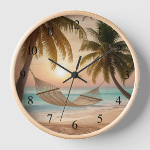 Entspannende Hängematte am Strand Uhr