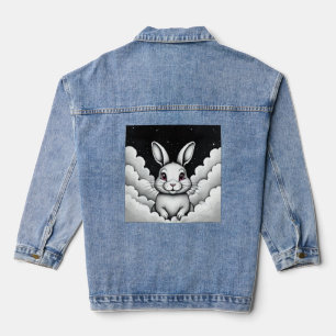 Entspannende Himmelsstimmung Himmlischer Hase Jeansjacke