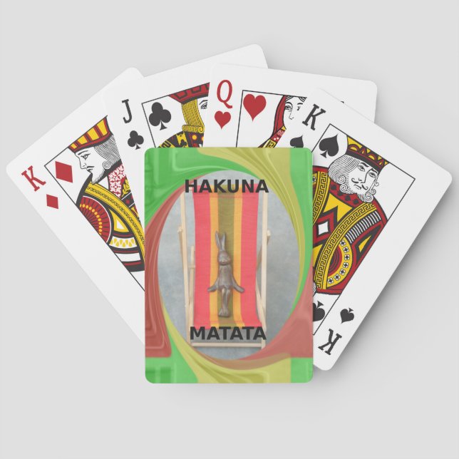 Entspannende Kaninchenkonstruktionen Druckgestaltu Spielkarten (Rückseite)