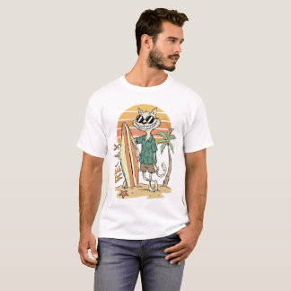 Entspannende Katze Surfvibes T-Shirt