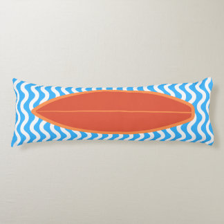 Entspannende Orange Blue Waves Surfen Kissen
