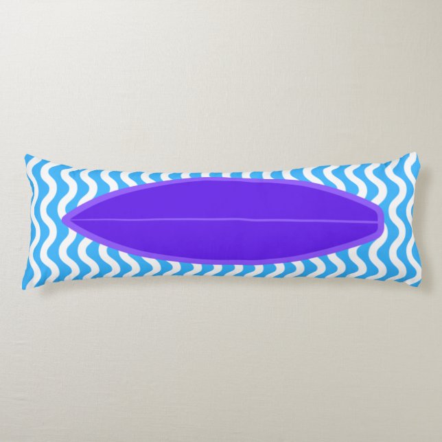 Entspannende Violet Blue Waves Surfen Kissen (Vorderseite)
