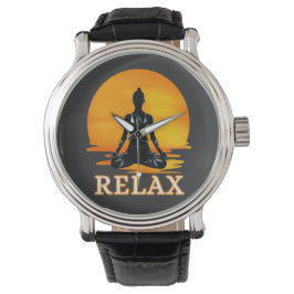 Entspannende Yoga Sunset Meditation Armbanduhr