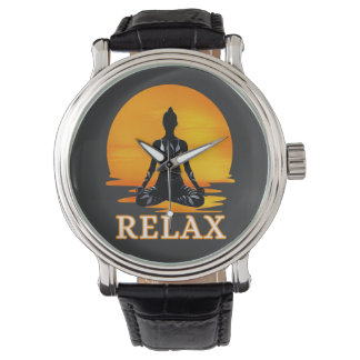 Entspannende Yoga Sunset Meditation Armbanduhr