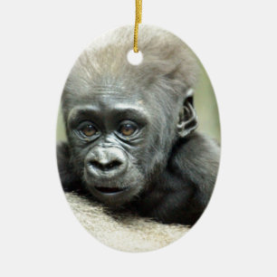 ENTSPANNENDER BABY-GORILLA KERAMIKORNAMENT