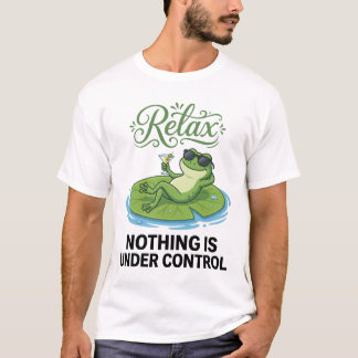 Entspannender Frosch auf Seerosenblatt T-Shirt