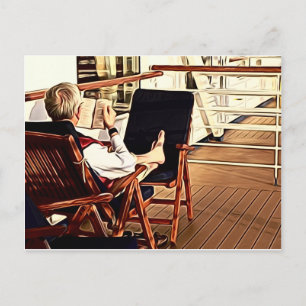 Entspannender Leser - Postkarte