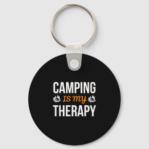 Entspannender Outdoor-Spruch Camping ist Therapie Schlüsselanhänger