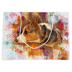Entspannender Pembroke-WaliserCorgi Große Geschenktüte