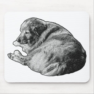 Entspannender Punkt Hund inspiriert Ruhe in Winter Mousepad