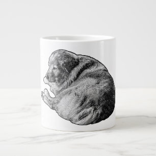 Entspannender Punkt-Hund wärmt sich jeden gemütlic Jumbo-Tasse