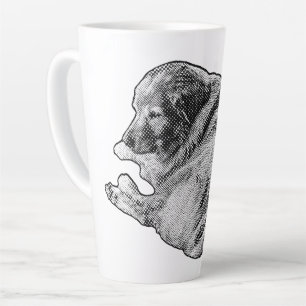 Entspannender Punkt-Hund wärmt sich jeden gemütlic Milchtasse