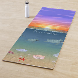 Entspannender Sonnenaufgang im Ozean, Schildkröten Yogamatte
