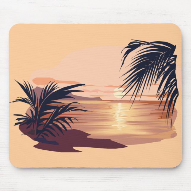 Entspannender Sonnenuntergang Mousepad (Vorne)