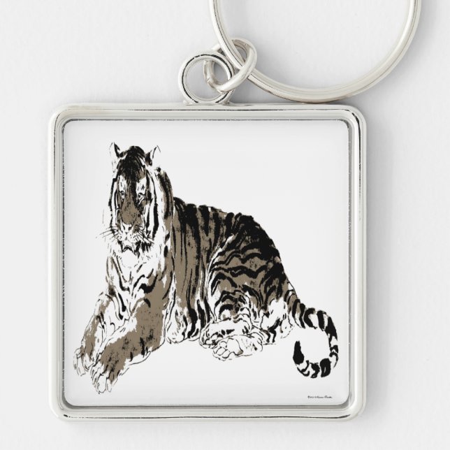 Entspannender Tiger-Schlüsselanhänger Schlüsselanhänger (Vorne)