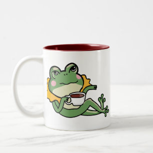 Entspannendes Grünes-Frosch-Tee-Liebhaber-Shirt - Zweifarbige Tasse