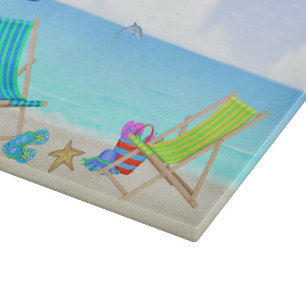Entspannendes Strand-Glasschneiden-Brett (11" x8") Schneidebrett
