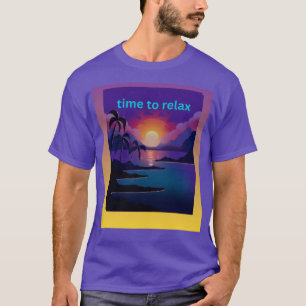 Entspannendes Strandpalmen Sonnenuntergang Herren T-Shirt